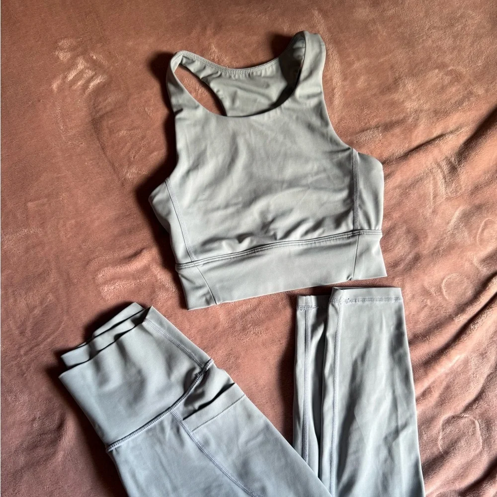 Light Blue Allfenix Sports Bra and Legging Set